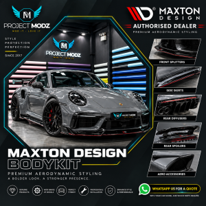 Project Modz Maxton Design authorised dealer in Singapore featuring Maxton Design bodykit, front splitters, side skirts, rear diffusers and spoilers.