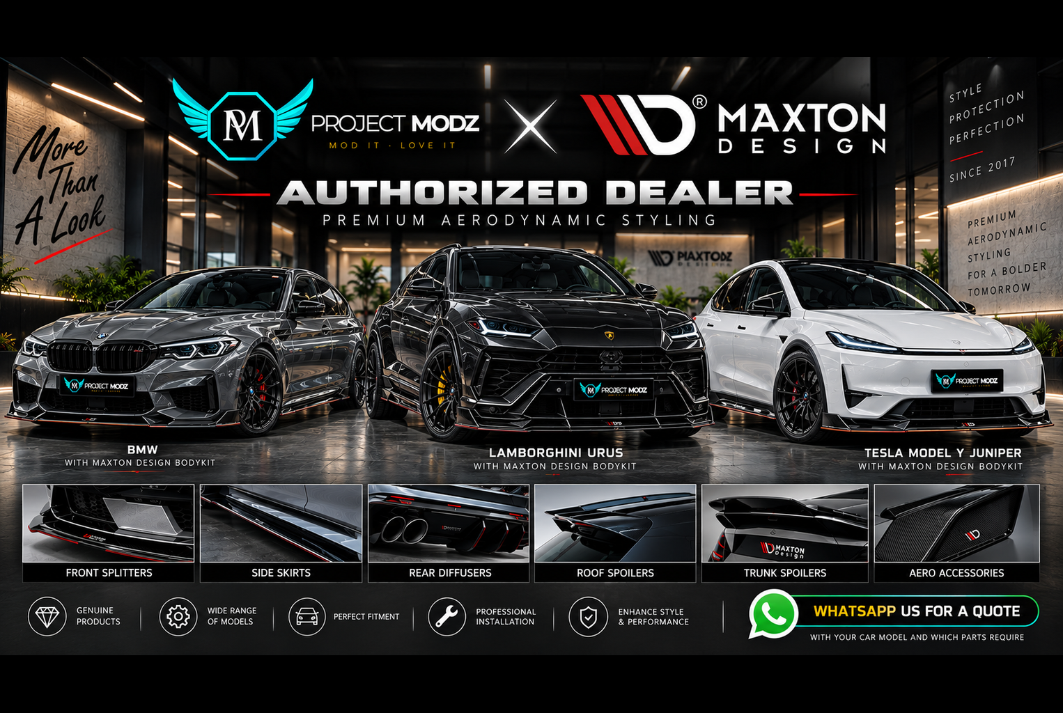 Project Modz Maxton Design authorized dealer Singapore for premium aerodynamic body kit and car styling parts